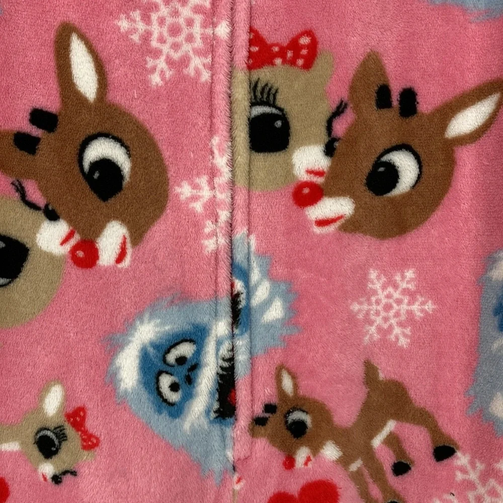 Rudolf the Red Nosed Reindeer Women’s Fleece Pajamas Onesie sz Medium